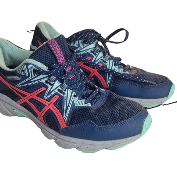 Asics Gel Venture 8 Blue, Mint, Pink Trail Running Shoe 8.5 *Wear - Picture 6 of 15